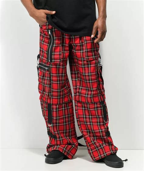 red black plaid pants cropped.